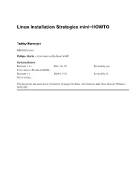 Linux Installation Strategies Mini-HOWTO