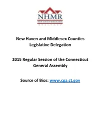 New Haven and Middlesex Counties Legislative Delegation 2015