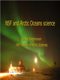 NSF and Arctic Oceans Science
