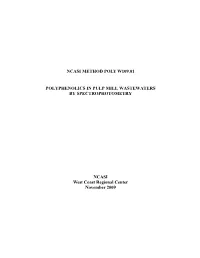Poly-W109.01 Polyphenolics in Pulp Mill Wastewaters By
