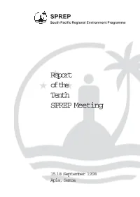 Report of the Tenth SPREP Meeting