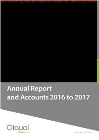 Annual Report and Accounts2016 to 2017