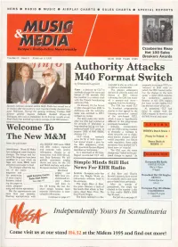 Authority Attacks M40 Format Switch by Emmanuel Legrand Intended to Play an Active Role Proposals to Increase CLT's In- in M40 As a Shareholder