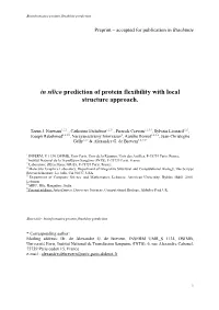 In Silico Prediction of Protein Flexibility with Local Structure Approach