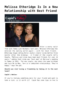 Melissa Etheridge Is in a New Relationship with Best Friend