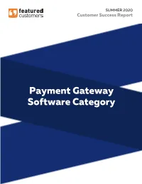 Payment Gateway Software : Summer 2020