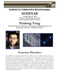 SEMINAR Peidong Yang
