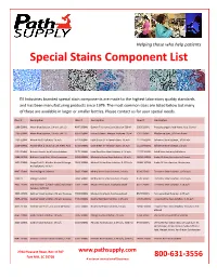 Special Stains Component List