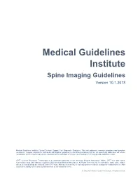 Spine Imaging Guidelines Version 10.1.2018