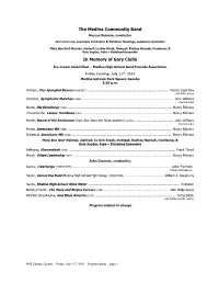 The Medina Community Band in Memory of Gary Ciulla