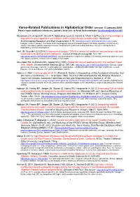 Varve-Related Publications in Alphabetical Order (Version 13 January 2019) Please Report Additional References, Updates, Errors Etc