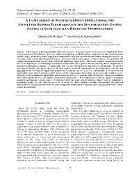 A Comparison of Maximum Sprint Speed Among the Five-Lined Skinks (Plestiodon) of the Southeastern United States at Ecologically Relevant Temperatures