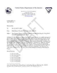 BLM Alaska George River Draft Summary Report