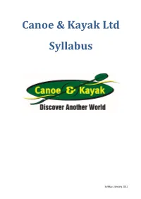 Canoe & Kayak Ltd Syllabus