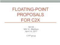 Floating-Point Proposals for C2x