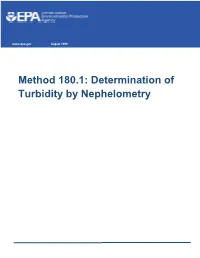 Method 180.1: Determination of Turbidity by Nephelometry