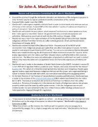 Sir John A. Macdonald Fact Sheet 1