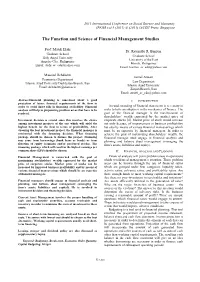 The Function and Science of Financial Management Studies