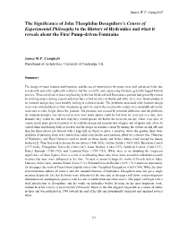 The Significance of John Theophilus Desaguliers's Course of Experimental Philosophy to the History of Hydraulics and What It R