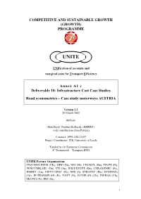 Annex A1c:Road Econometrics