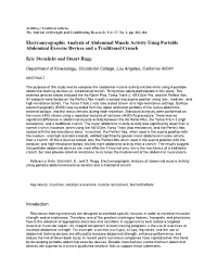 Electromyographic Analysis of Abdominal Muscle Activity Using Portable Abdominal Exercise Devices and a Traditional Crunch