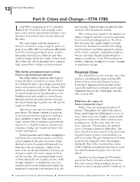 Part II: Crises and Change—1774-1789