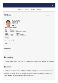 SAURAV GHOSAL IND Squash
