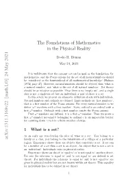 Arxiv:1311.3168V22 [Math.LO] 24 May 2021 the Foundations Of