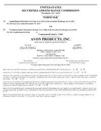 AVON PRODUCTS, INC. (Exact Name of Registrant As Specified in Its Charter)