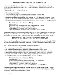 Instructions for Police Certificate