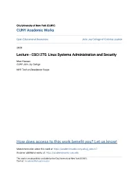 Linux Systems Administration and Security