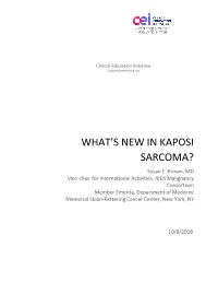 What's New in Kaposi Sarcoma?