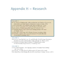 Appendix H – Research