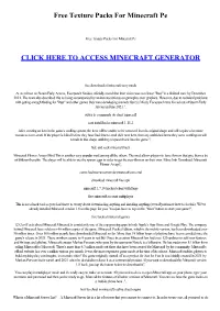 Free Texture Packs for Minecraft Pe