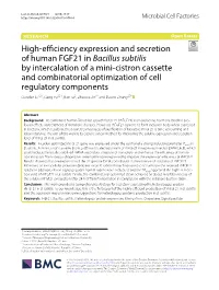 High-Efficiency Expression and Secretion of Human FGF21 In