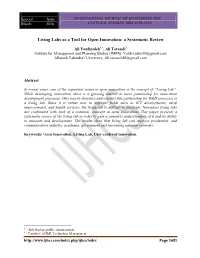 Living Labs As a Tool for Open Innovation: a Systematic Review