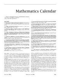 Mathematics Calendar