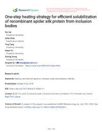 One-Step Heating Strategy for Efficient Solubilization of Recombinant Spider