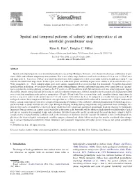 Spatial and Temporal Patterns of Salinity and Temperature at an Intertidal Groundwater Seep