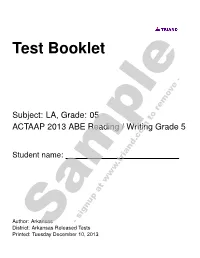 Test Booklet