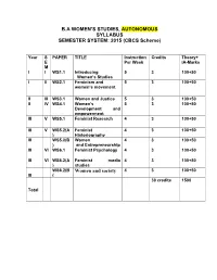 1.1.3 Women's Studies Syllabus