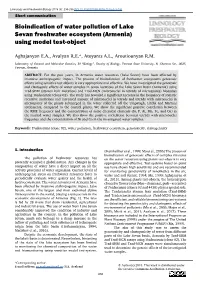 Bioindication of Water Pollution of Lake Sevan Freshwater Ecosystem (Armenia) Using Model Test-Object