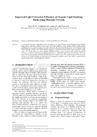 Improved Light Extraction Efficiency of Organic Light Emitting Diode Using Photonic Crystals