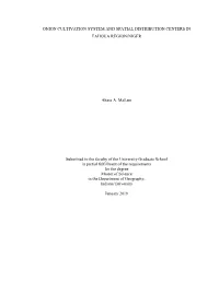 Onion Cultivation System and Spatial Distribution Centers in Tahoua Region/Niger
