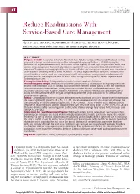 Reduce Readmissions with Service-Based Care Management