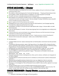 STEVE MCDANIEL ~ Director the Riverfront Advisory Committee Met Last Month to Discuss Updates to the Park Construction and Design Contracts for Phases 2 & 3