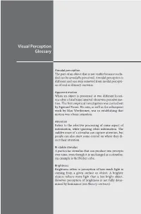 Visual Perception Glossary