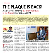 A Historic Relic Honoring the Brave Musicians of the Titanic Returns to Local 802