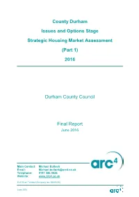 County Durham Issues and Options SHMA (Part 1) June 2016 Page | 2