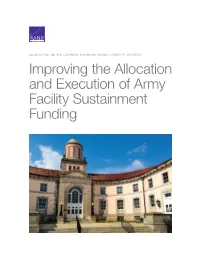 Improving the Allocation and Execution of Army Facility Sustainment Funding